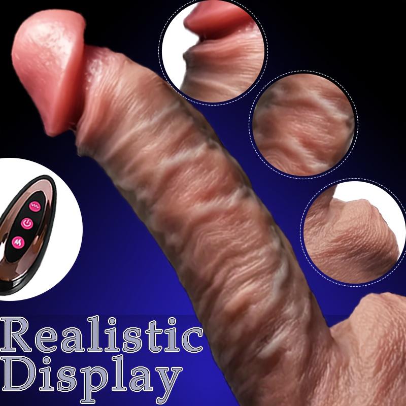 Толстый пенис, 8,66-дюймовый вибратор 4-в-1, 10 мощных вибраций, вращение на 360°, медленный нагрев, дистанционное управление, жидкий силикон, перезаряжаемый, секс-игрушки