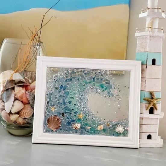 DIY фоторамка набор стеклянная фоторамка декоративный набор для рисования море морское стекло дом
