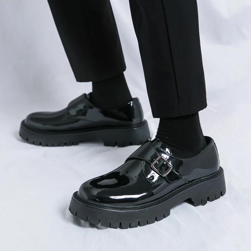 Fashion Men's Luxury Brand Leather Shoes Comfort Platform Work Casual Shoes Fashion Designer Wedding Formal Shoes Outdoor Men Dress Shoe