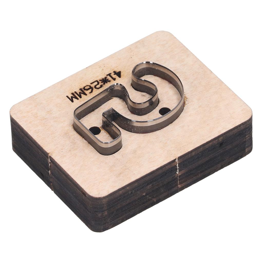 Форма для резки номер 5, деревянная основа, металлический полый штамп для штамповки кожи своими руками, 41x26 мм