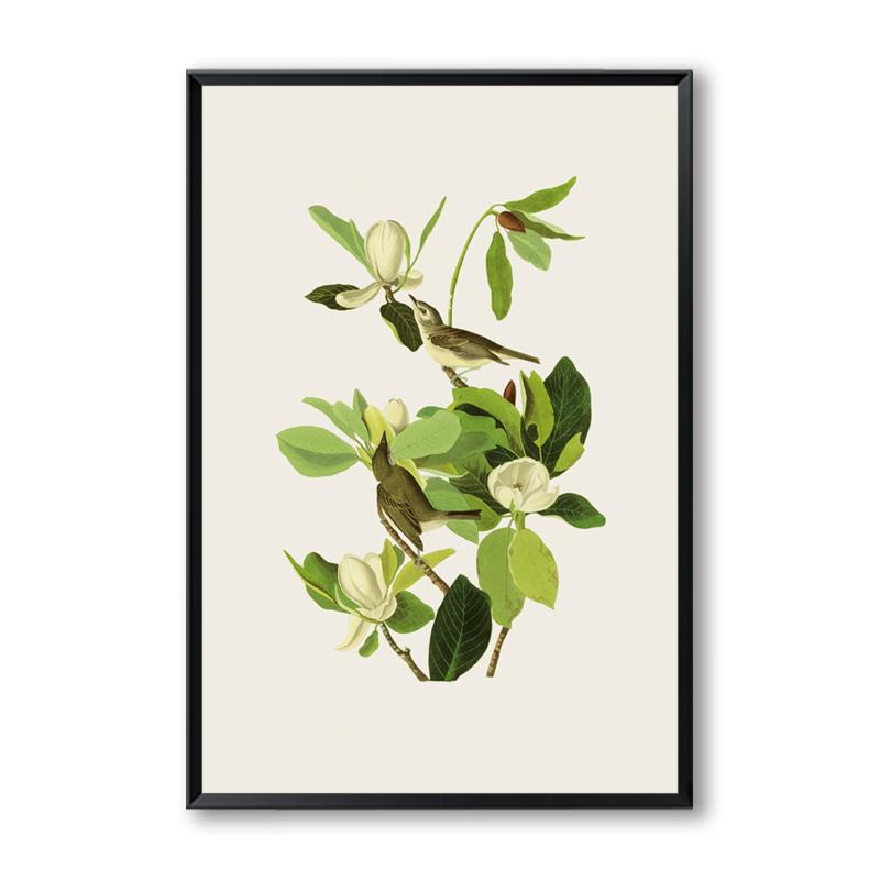 Элегантная поэзия птица на дереве, современная простая скандинавская картина на холсте формата А4, художественный принт, постер, настенные картины, украшение для спальни, дома