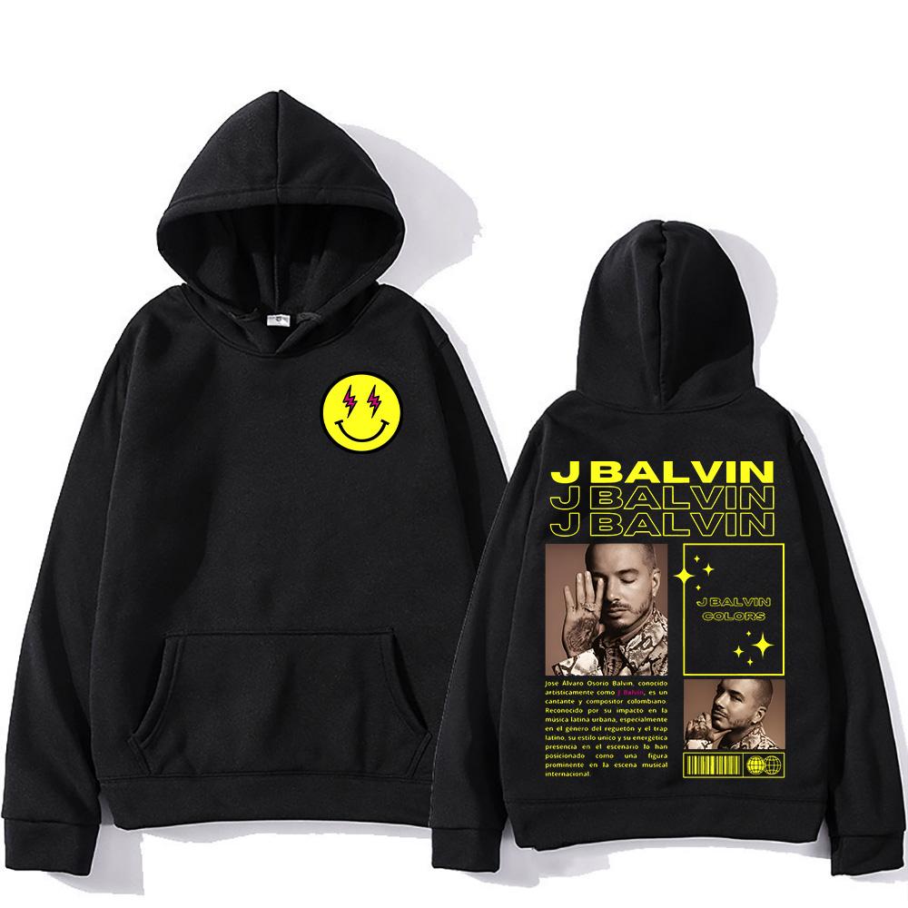 Худи J Balvin Винтажное Классическое Мода Хип-Хоп Мужские Женские Свитшоты Повседневные Флисовые Уличная Мода Пуловеры Y2K Повседневная Одежда