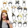 Gold Silver Happy New Year Headband Glitter Party Photo Props  Party Supplies