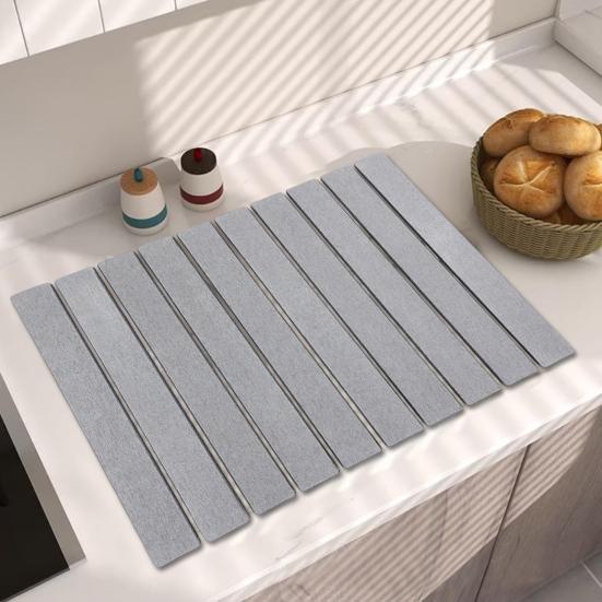 Drying Mat Fast Dry Super Absorbent Foldable Floor Mat Eco-Friendly Diatomaceous Earth Drying Mat for Kitchen Bathroom