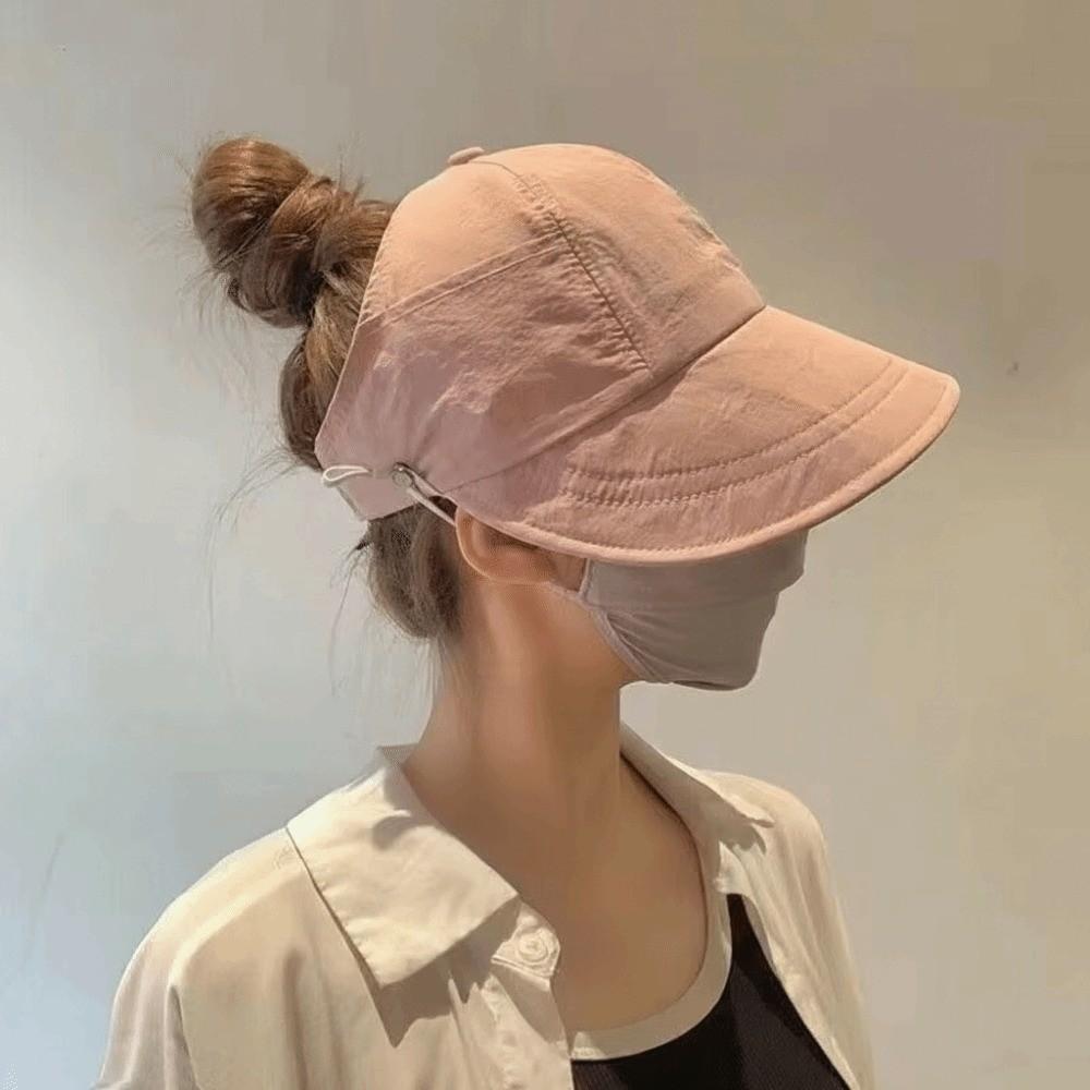 Breathable Outdoor Sun Hat Foldable UV Protection Visors Summer Fisherman Ponytail Caps