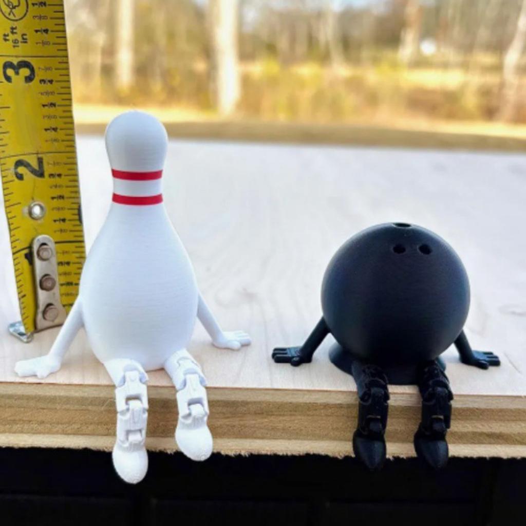 Yousheng Flexible Bowling Buddy Bowling Pin Ball Desk Buddy с шарнирными ножками, 3D-печатный орнамент на тему боулинга, подарки для любителей боулинга