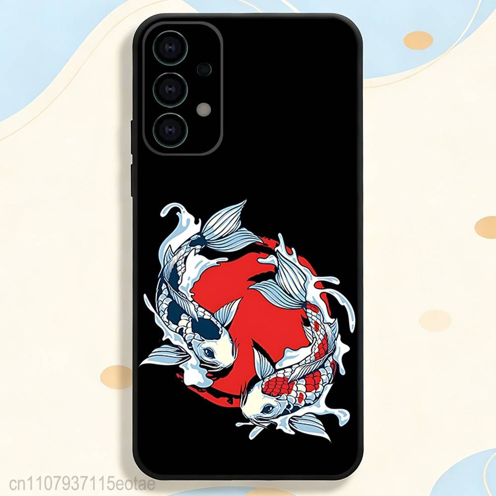Чехол для телефона Koi Carp YIN YANG для Samsung серии S s21 s22 s23 s24 s25 S26 FE Plus Ultra TPU Мягкий, приятный для кожи чехол