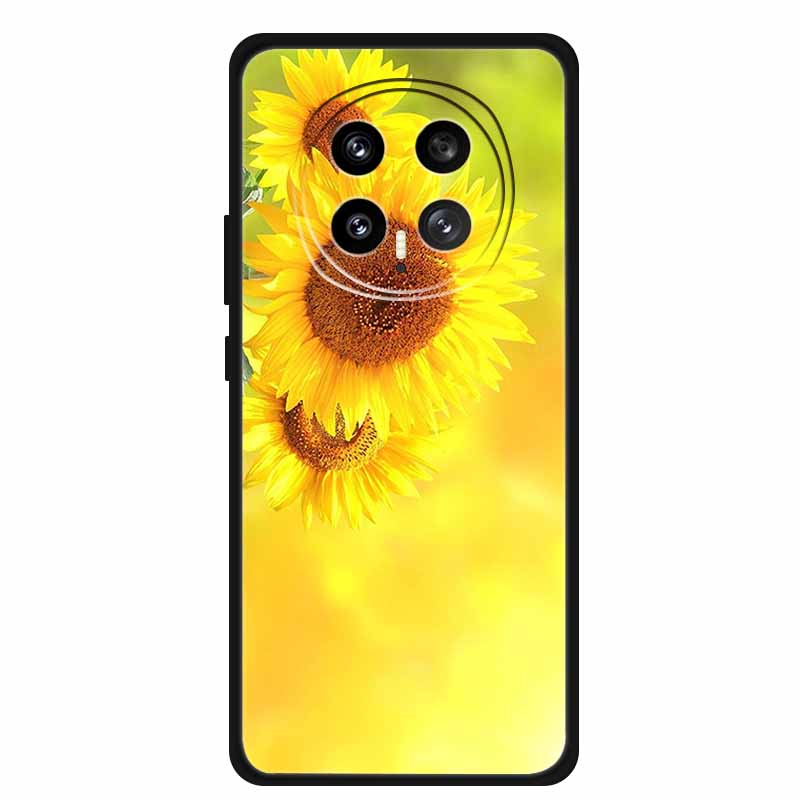 Защитный чехол для мобильного телефона For Honor Magic8 5G, с цветочным рисунком, мягкий, черный силикон, задняя крышка для Honor Magic 8 2025, чехол Funda