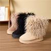 Женская осенне-зимняя модная повседневная теплая домашняя уличная обувь с длинным голенищем, на толстой подошве, хлопковая обувь, зимние ботинки