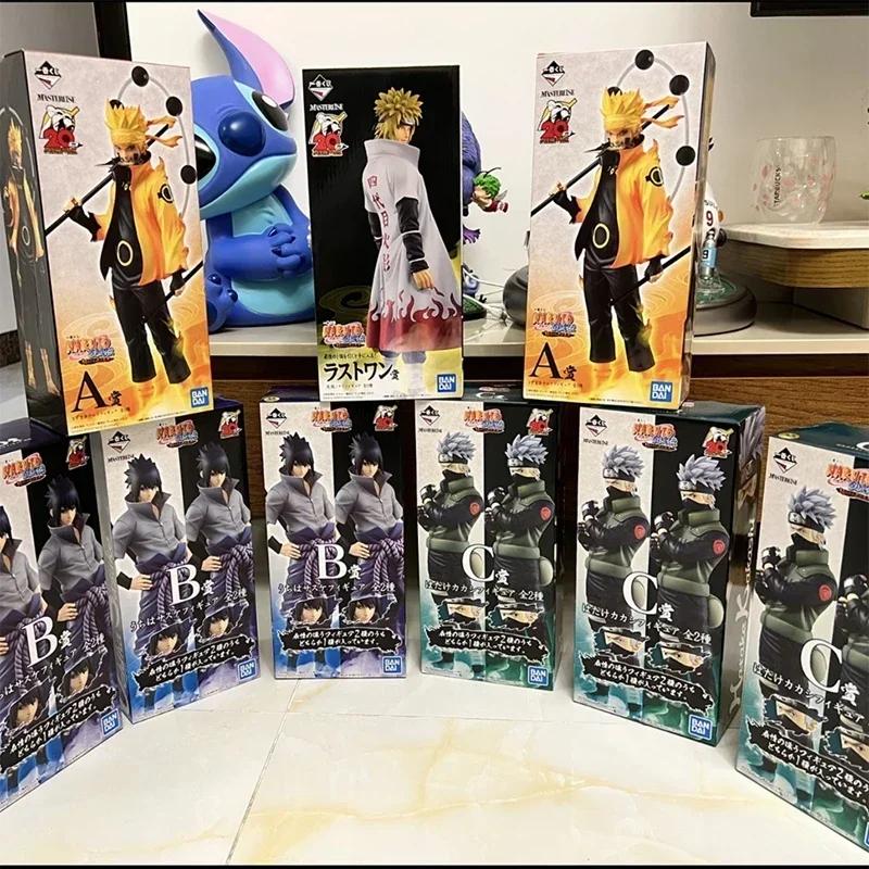 Набор экшн-фигурок Bandai 20 см Naruto Shippuden - Учиха Саске Хатаке Какаши Намикадзе Минато Аниме Коллекционная модель Игрушки Подарки