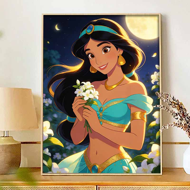 Disney Цветок Принцессы Жасмина Алмазная Живопись Арт-Набор Ручной работы DIY 5D Домашний Декор Подарок