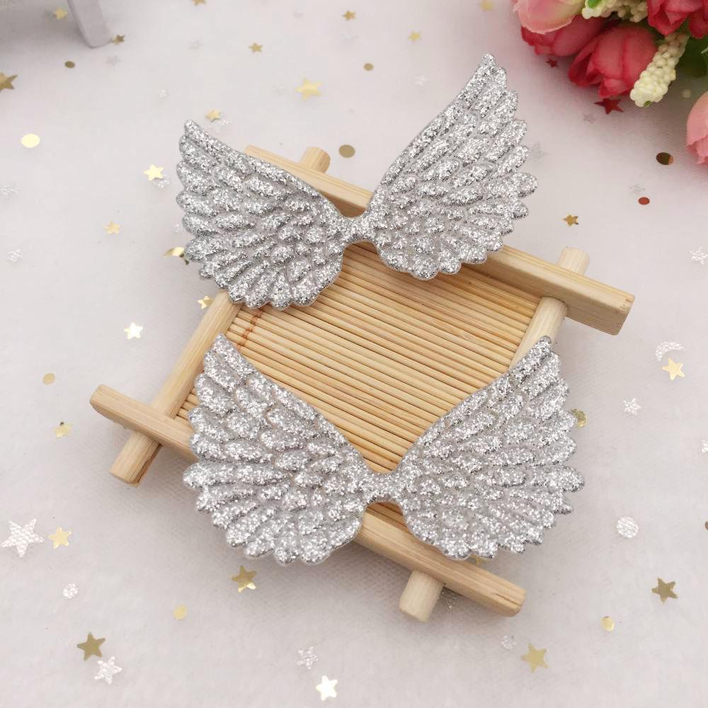 16pcs 42mm*70mm Glitter Paillette Big Angel Wings Appliques Patches Wedding DIY Craft Supplies