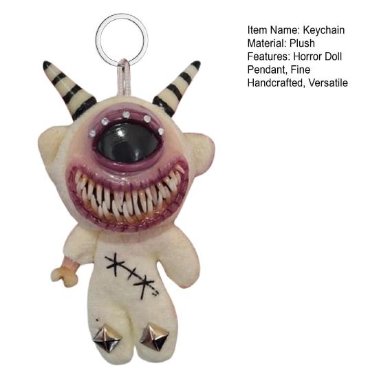 Gothic Halloween Keychain Handcrafted Punk Rock Keychain with Weird Horror Doll Design Backpack Accessories