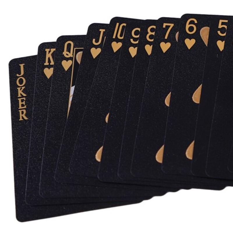 Водонепроницаемые игральные карты «Черное золото» премиум-класса для казино, элегантный дизайн, прочный ПВХ-материал, карты для покера для вечеринок.