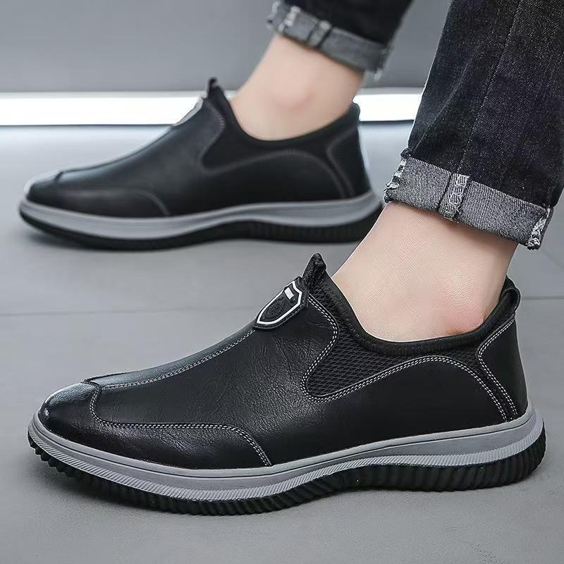 New Versatile Breathable Casual Leather Shoes for Men's Soft Sole and Soft Side, One-foot Loafers Business Casual Shoes