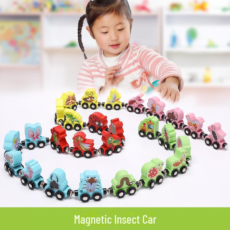 Magnetic Wooden Train with Letters & Numbers - Educational Toy for Ages 1-3