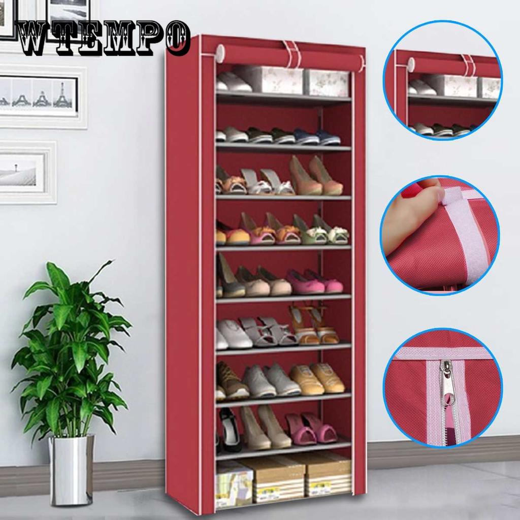 10-уровневая 9-ярусная полка для обуви, съемный пылезащитный нетканый шкаф для обуви, домашний компактный органайзер для обуви, шкафы для обуви