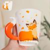 360ml Coffee Mugs Creative Fox 3D Cartoon Cup with Handle Personalized Animal Ceramic Mug Milk Tea Cup for Home Office Drinkware