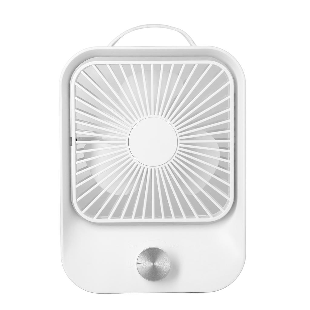 Desktop Oscillating Fan USB Charging Portable Quiet Desk Fan with Lanyard for Camping Traveling Beige