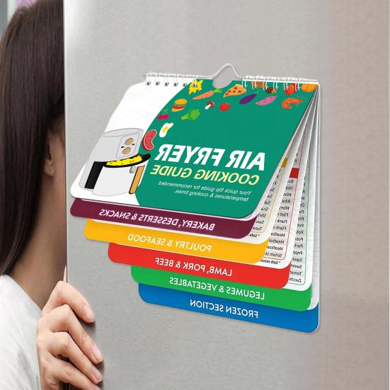 Air Fryer Magnetic Stickers Cooking Time Chart Magnet Temperature Guide Recipe Cards Convenient Kitchen Accessory