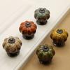 European Style Ceramic Pumpkin Handle Leopard Pattern Door Pull Handles Cabinet Knob  Wardrobe