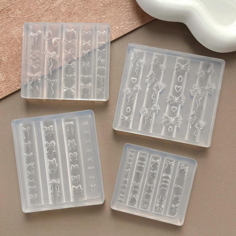 3D Форма в виде ленты-бантика, Штамповочные трафареты, Форма для геля УФ, Форма для нейл-арта, Силиконовая форма для лепки, DIY Дизайн, Украшения для ногтей-шармы