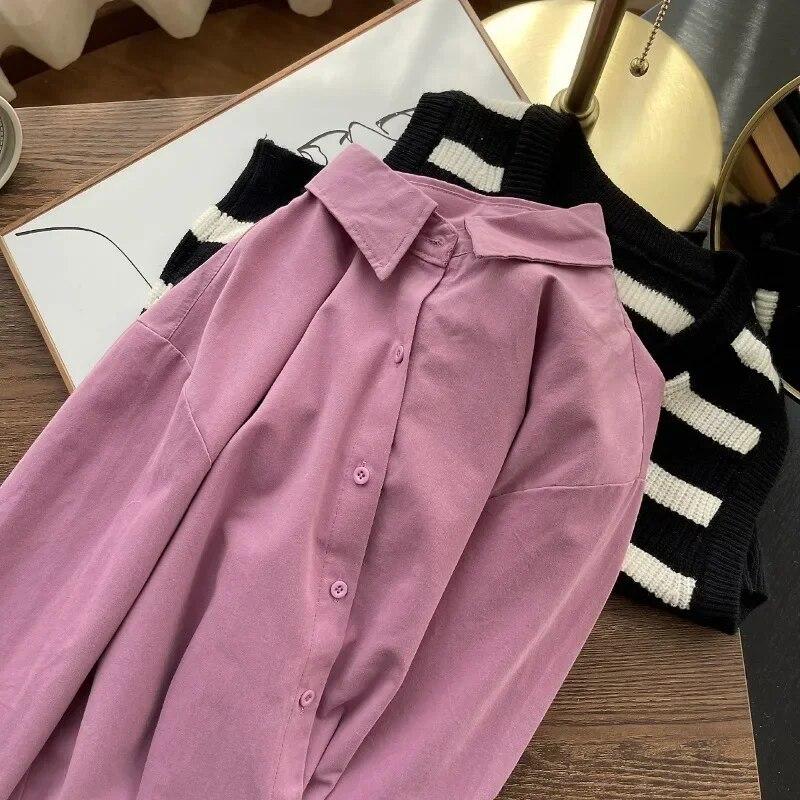 Толстая женская рубашка на осень-зиму, повседневная свободная рубашка с воротником-поло, кардиганы, хлопковая блузка, одежда, однотонные топы 29619
