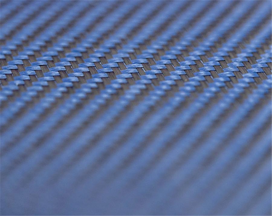 Ткань 100% Настоящее Углеродное Волокно 12"× 60" 3K 220 г/м² Твил 2x2 Плетение Сотовая Гибридная Ткань Углерод/Кевлар Синий&Черный