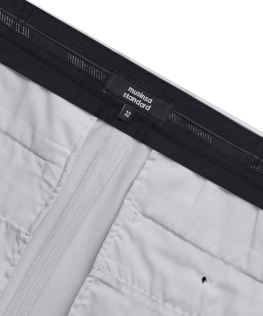 MUSINSA STANDARD Tapered Hidden Elastic Waist Length Slacks [Light Gray]