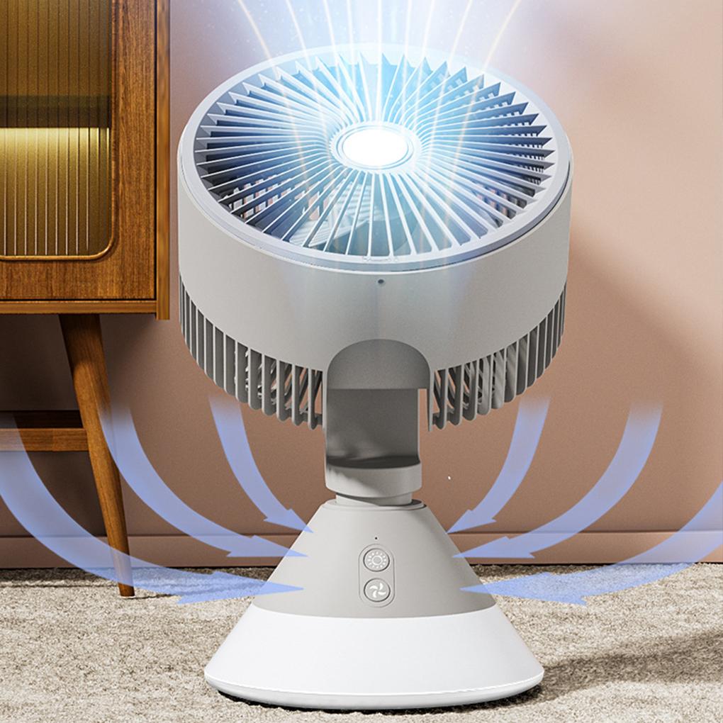 USB Charging Desktop Fan Air Circulation Fan Automatic Shaking Ambient Night Light Home Office Small Fan