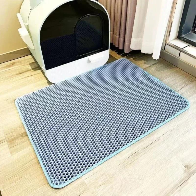 Cat Litter Mat Double Layer Nonslip Waterproof Pet Litter Wear Resistant Washable and Durable Honeycomb Structure Cat Litter Pad