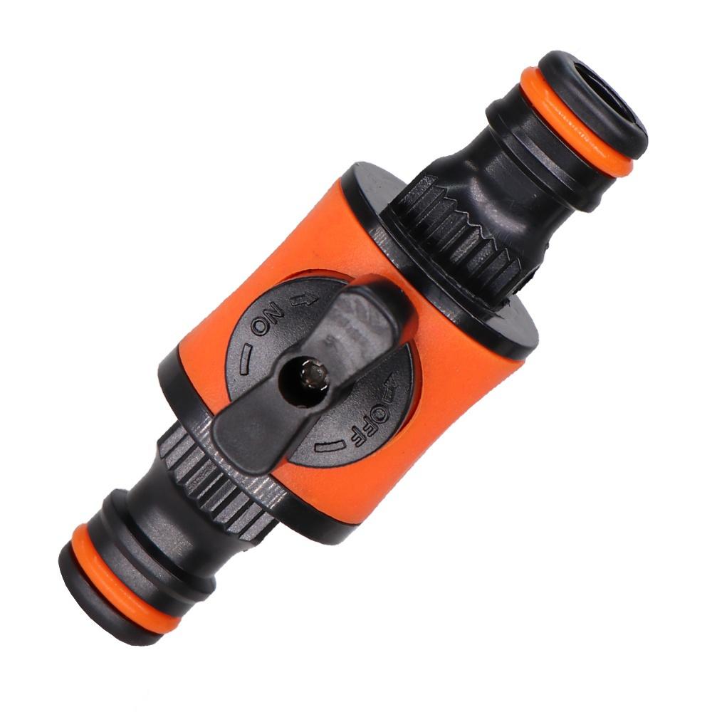 16MM Equal Garden Hose Shut Off Valve Fitting Plastic Tubing Tap Adapter Quick Joint for Watering Irrigation Car Wash