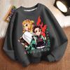 Детская модная толстовка Demon Slayer, весенне-осенняя повседневная куртка с длинным рукавом для мальчиков и девочек