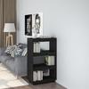 VidaXL Bookcase-Room Divider Black 60x35x103 Cm Solid Pine Wood
