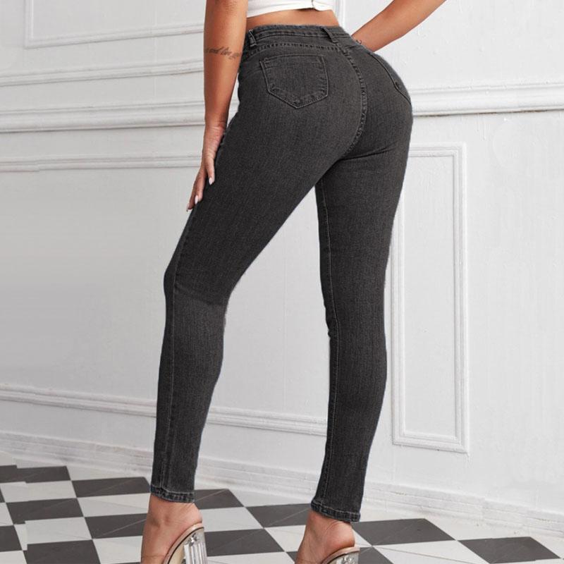 Женские джинсы скинни большого размера с высокой эластичностью, облегающие джинсы с высокой талией, обтягивающие джинсы с подъемом бедер
