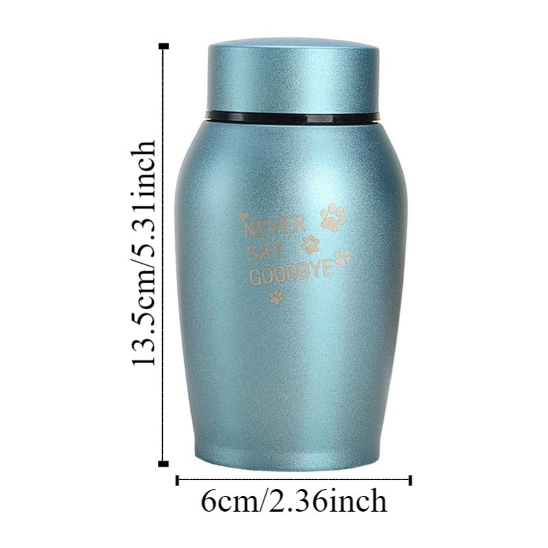Pet Paw Print Funeral Urn for Pets Stainless Steel Dog Cat Cremation Urns Pet Supplies