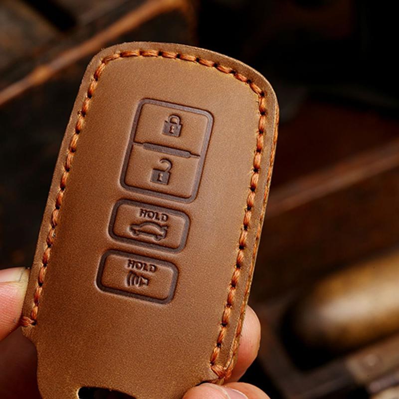 Кожаный чехол для автомобильного ключа, защитная сумка для Toyota Corolla Camry RAV4 Highlander Auris CHR Avalon Land Cruiser