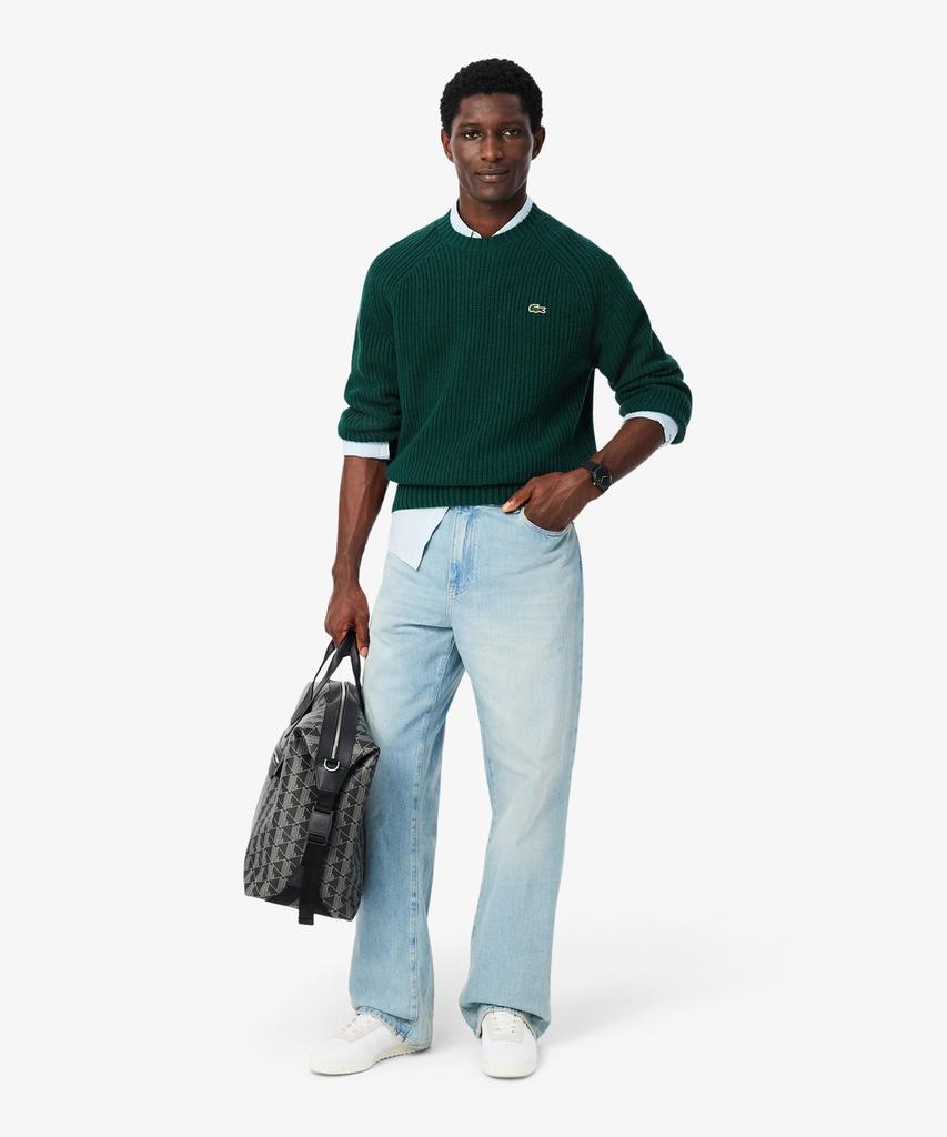 LACOSTE Men'S Rib Knit Crew Neck Sweater Ah3142-55N Yzp