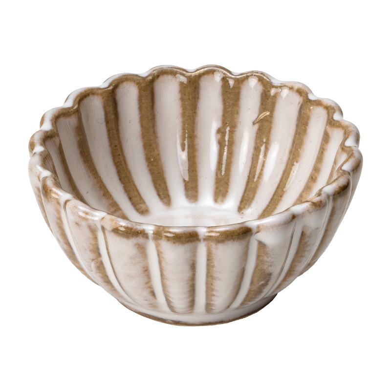 Delicate Taste Plate, Kiln-Changed Ceramic Plate, Retro Petal-Shaped Small Plate, Tableware, Dipping Plate, Taste Plate, Household Bone Plate