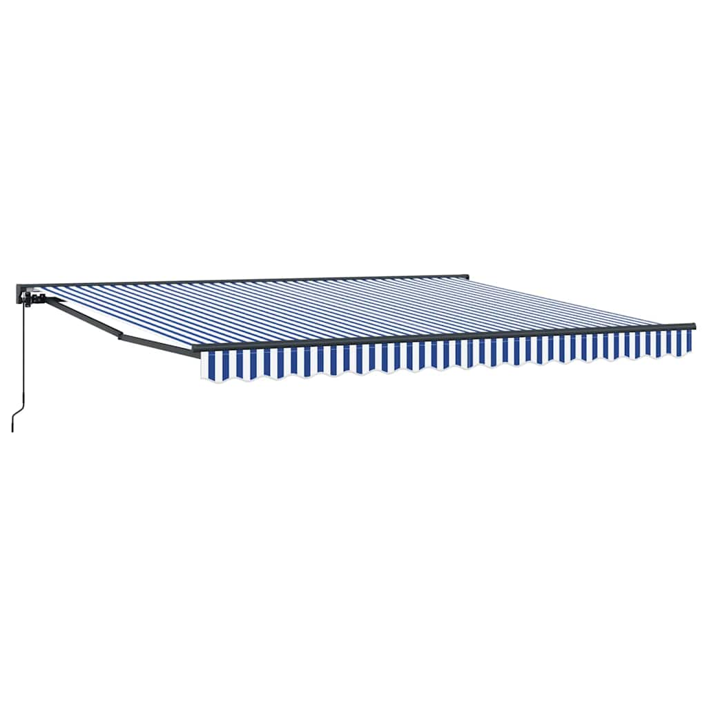 Retractable Awning Frame Blue and White 400 x 300 cm
