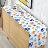 Paw Print Table Runner Dog Themed Birthday Party Decoration Puppy Pet Kitchen Dining Room Home Decor (Blue, 13" x 72")