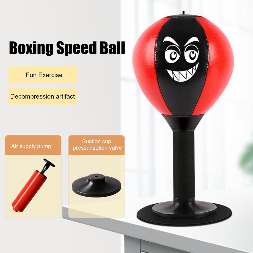 Stress Relief Punching Suction Cup Base Reflex Training Ball Spring Foam Set Easy Installation Inflatable for Fitness Equipment