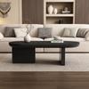 N625P300081S) 119.7*49.8*35.5 cm Black Modern Minimalist Coffee Table, Spray-Painted Living Room Table, Oval, MDF