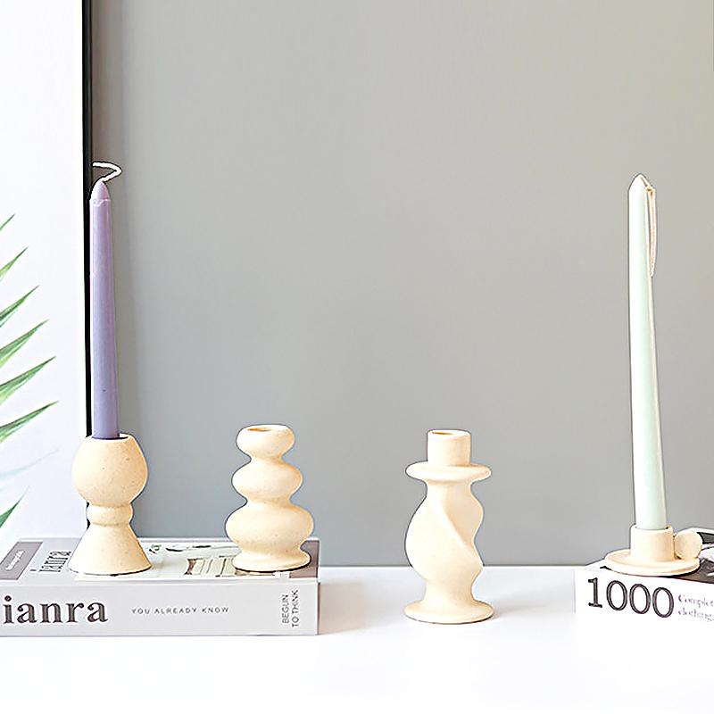 Romantic Ceramic Candle Holder Nordic Style Multifunctional Table Decoration
