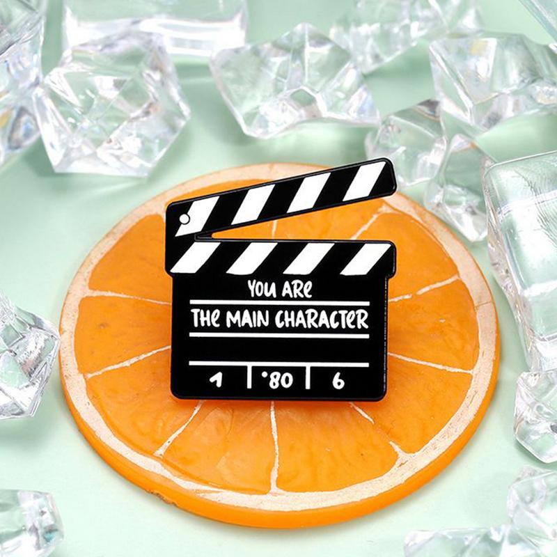 Кинозначки Креативный значок с хлопушкой для киносцены Вы главный герой Хлопушка Сплав Брошь Сумка Лацканный значок Подарки