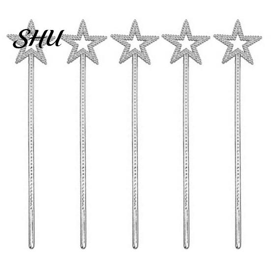 High-quality Fairy Wand 5Pcs Fine Workmanship Star Shape Wands With Sparkling Effect Durable Dress Up Props for Festival Party Decoration Princess