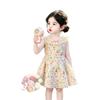 Girls Summer Sweet Sleeveless Floral Cotton Dress for Beach