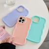 Soft Matte Candy Wavy Phone Case For iPhone 15 14 13 12 11 Pro Max XS X XR 8 7 Plus SE2 Silicone Shockproof Bumper Back Cover