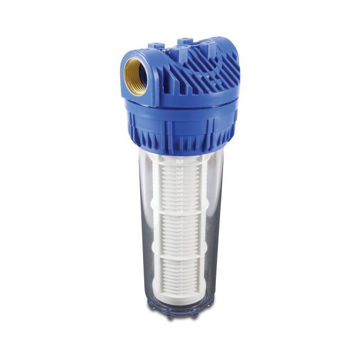 Profec Water Filter, 10" Drinking Water Filter - Plastic 3/4", Internal Thread, 8bar 60micron, Polyester Mesh