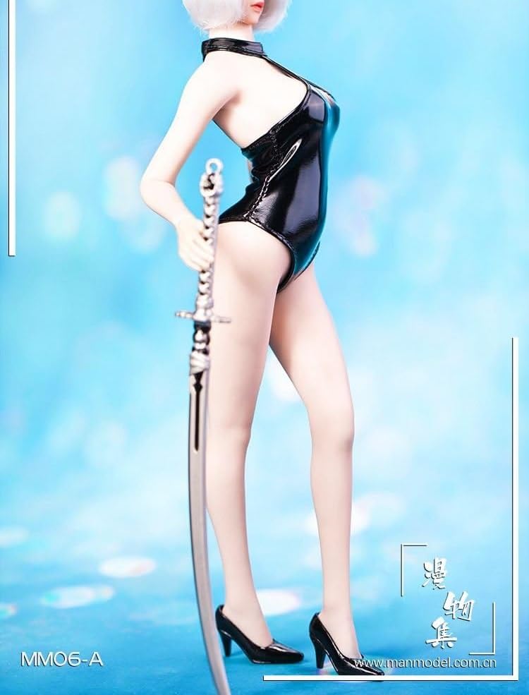 Фигурка Сексуальная Красавица Черный Кожаный Стиль Сексуальный Купальник Обувь и оружие не [TOYBARJAPAN] 1/6 Аксессуары/Человек Модель MM06-A (Тело, голова, в комплекте)